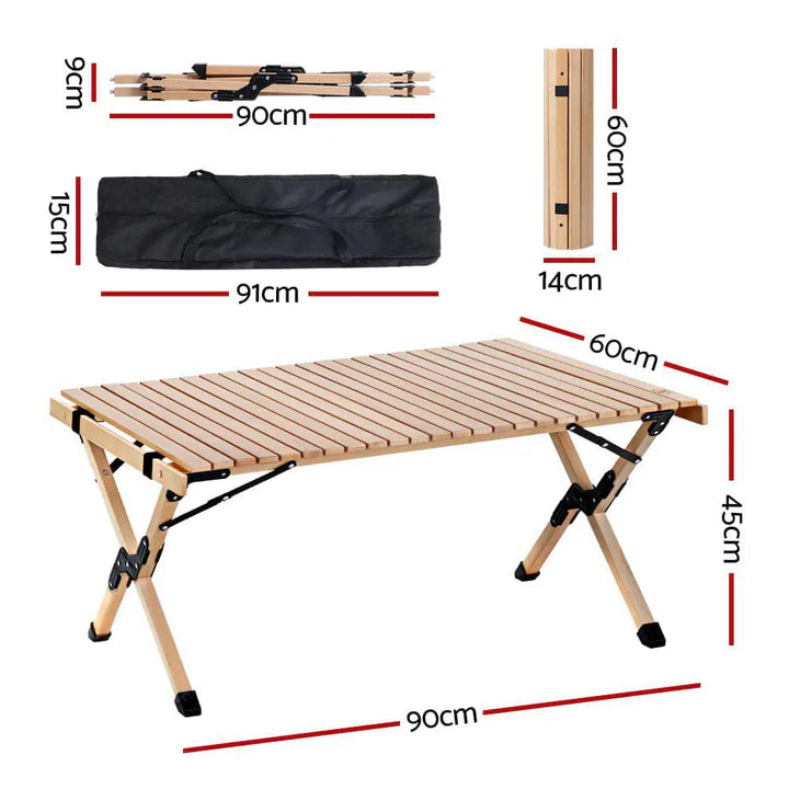 Wooden Roll Top Picnic Camping Table