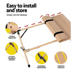 Wooden Roll Top Picnic Camping Table